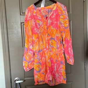 Lilly Pulitzer Pink Orange Yellow Floral Romper